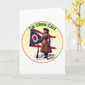 Ohio-Mädchen, Annie Oakley Karte (Gelbe Blume)