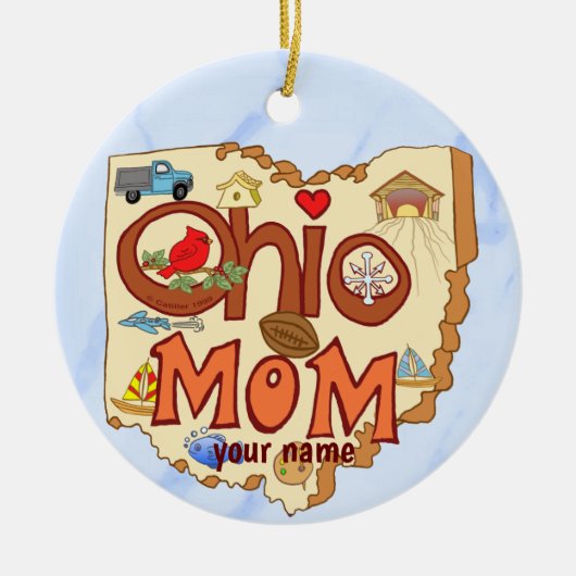 Ohio Mama Keramik Ornament (Vorne)