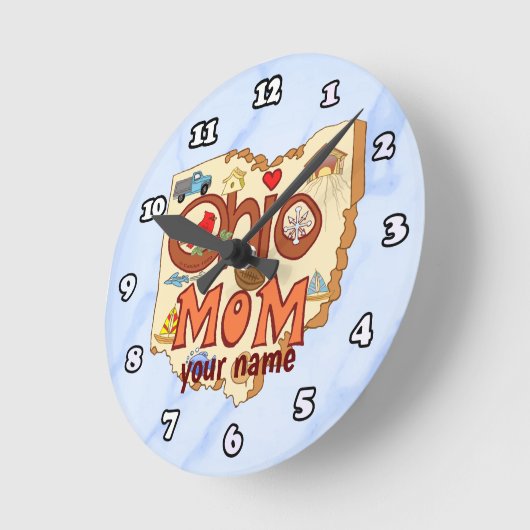 Ohio Mama Runde Wanduhr (Winkel)