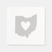 Ohio Map Form Heart Cutout Buckeye Paper Party Serviette (Vorderseite)