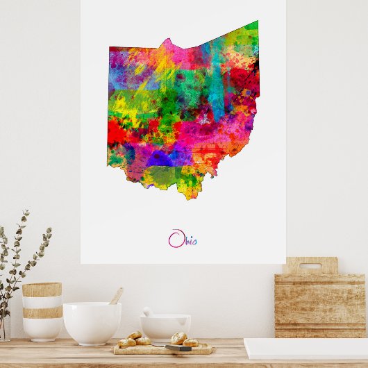 Ohio Map Poster (Küche)
