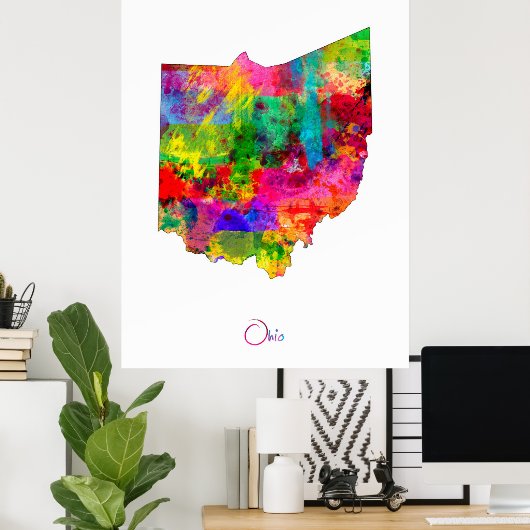 Ohio Map Poster (Heimbüro)