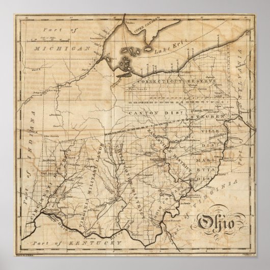 Ohio Map Poster (Vorne)
