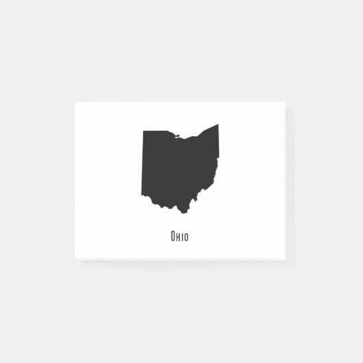 Ohio Map - Schwarz-Weiß-Modern-Karte Post-it Klebezettel (Vorderseite)