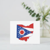 Ohio Map Shaped State Flag US Flagge Postkarte (Stehend Vorderseite)