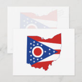 Ohio Map Shaped State Flag US Flagge Postkarte (Vorne/Hinten)