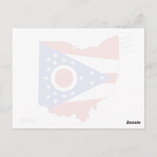Ohio Map Shaped State Flag US Flagge Postkarte (Rückseite)