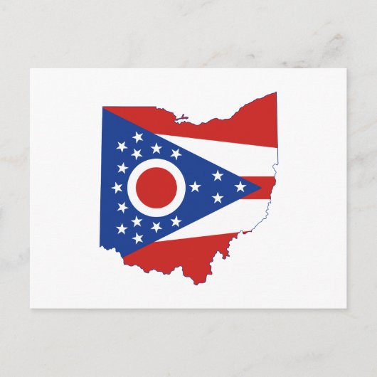 Ohio Map Shaped State Flag US Flagge Postkarte (Vorderseite)