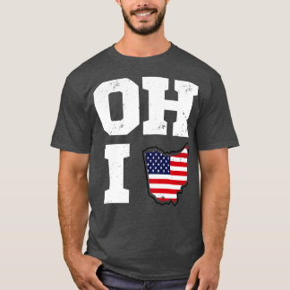 Ohio Map Staat USA Flag T-Shirt