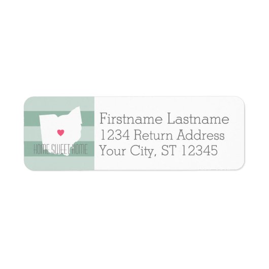 Ohio Map Zuhause Staat Liebe mit benutzerdefiniert (Vorne)