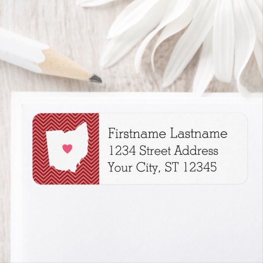 Ohio Map Zuhause Staat Liebe mit optionalem Herz (Insitu)