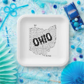 Ohio Maze Puzzle Pappteller (Party)