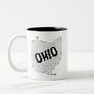 Ohio Maze Puzzle Zweifarbige Tasse