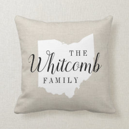 Ohio Monogram Staat Throw Kissen