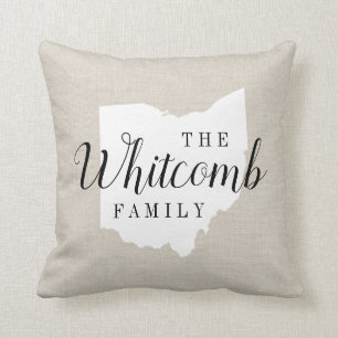 Ohio Monogram Staat Throw Kissen