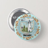 Ohio Muscheln Leuchtturm-Button-Taste Button (Vorne & Hinten)