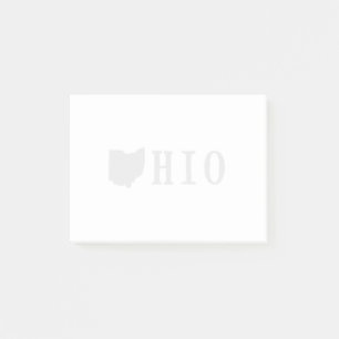 Ohio-Name mit Staats-geformtem Buchstaben Post-it Klebezettel