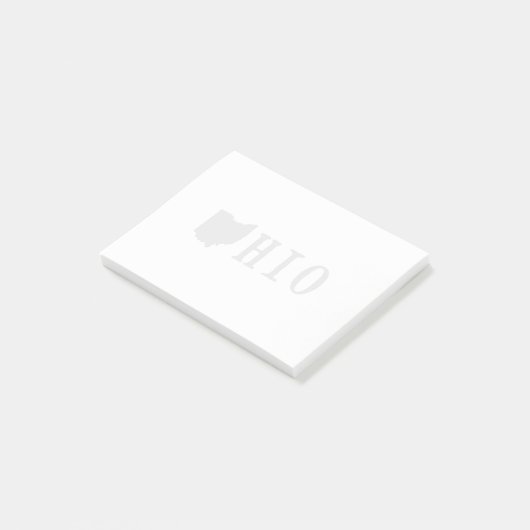 Ohio-Name mit Staats-geformtem Buchstaben Post-it Klebezettel (angewinkelt)