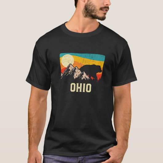 Ohio Nature Wilder Bär Retro T-Shirt (Vorderseite)