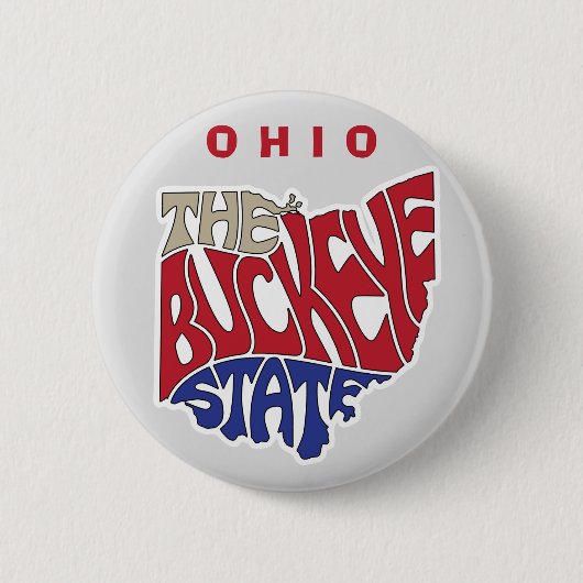 Ohio Nickname Word Art Button (Vorderseite)