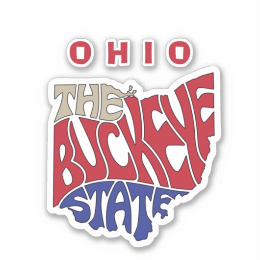 Ohio Nickname Word Art Car Aufkleber (Vorderseite)