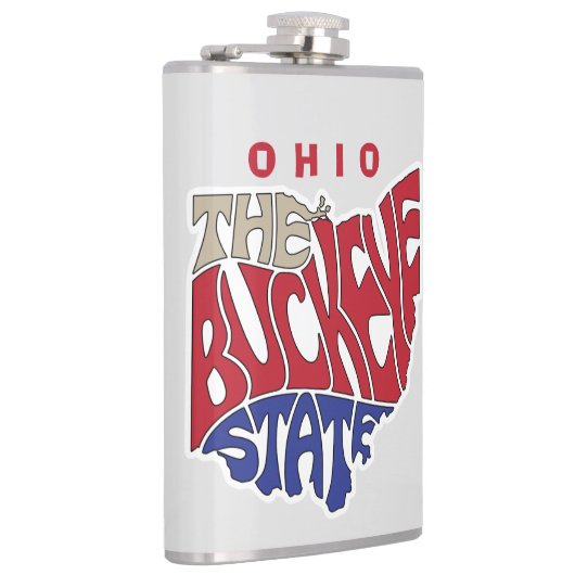 Ohio Nickname Word Art Flachmann (Rechts)