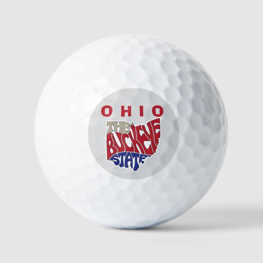 Ohio Nickname Word Art Golfball (Vorderseite)