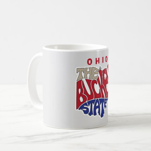 Ohio Nickname Word Art Kaffeetasse (Vorderseite Links)