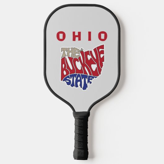 Ohio Nickname Word Art Pickleball Schläger (Rückseite)