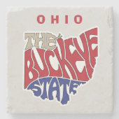 Ohio Nickname Word Art Steinuntersetzer (Vorderseite)