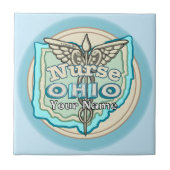 Ohio Nurse Caduceus Tile Fliese (Vorderseite)