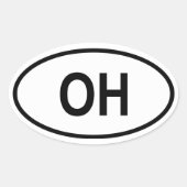 Ohio "OH" Ovaler Aufkleber (Vorderseite)