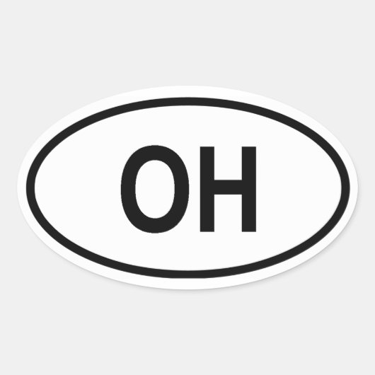 Ohio "OH" Ovaler Aufkleber (Vorderseite)