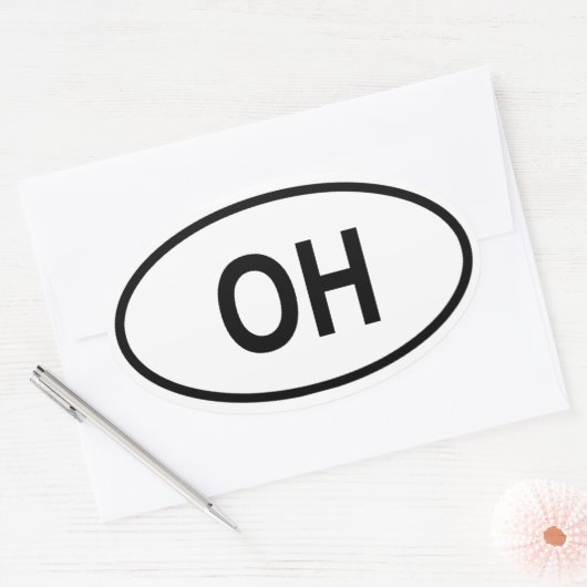Ohio "OH" Ovaler Aufkleber (Umschlag)