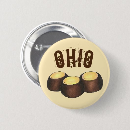 Ohio OH Peanut Butter Buckeye Buck Eye Nut Candy Button (Vorne & Hinten)