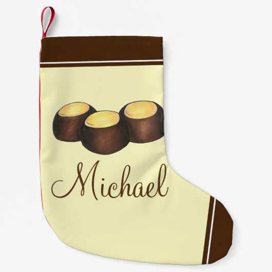 Ohio OH Peanut Butter Buckeye Buck Eye Nut Candy Kleiner Weihnachtsstrumpf (Vorderseite)