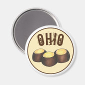 Ohio OH Peanut Butter Buckeye Buck Eye Nut Candy Magnet (Vorderseite/Rückseite)