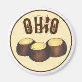 Ohio OH Peanut Butter Buckeye Buck Eye Nut Candy Magnet (Vorne)
