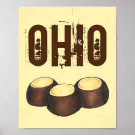 Ohio OH Peanut Butter Buckeye Buck Eye Nut Candy Poster