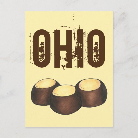 Ohio OH Peanut Butter Buckeye Buck Eye Nut Candy Postkarte (Vorderseite)