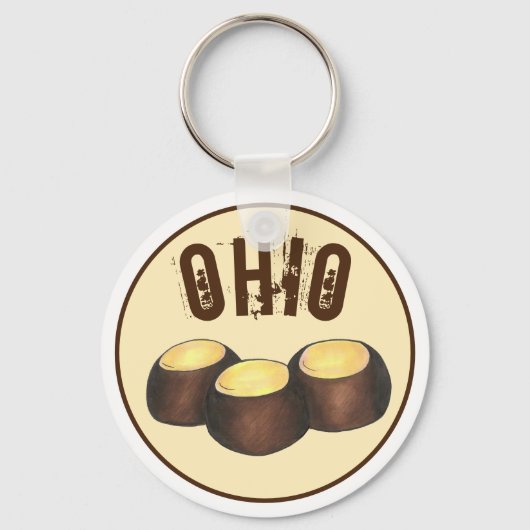 Ohio OH Peanut Butter Buckeye Buck Eye Nut Candy Schlüsselanhänger (Vorderseite)