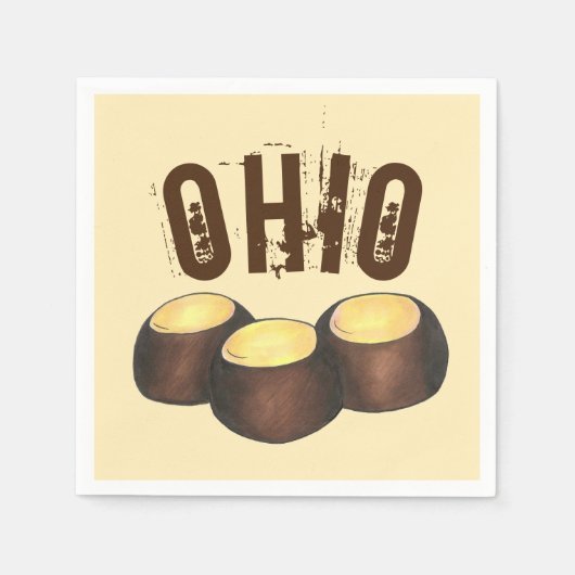 Ohio OH Peanut Butter Buckeye Buck Eye Nut Candy Serviette (Vorderseite)