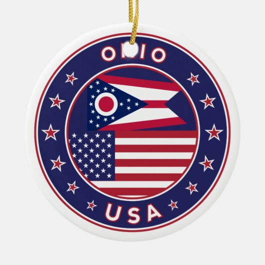 Ohio, Ohio T - Shirt, Ohio Aufkleber, Telefonzelle Keramik Ornament (Vorne)