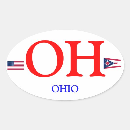 Ohio* Oval-Aufkleber im Euro-Stil Ovaler Aufkleber (Vorderseite)