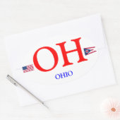 Ohio* Oval-Aufkleber im Euro-Stil Ovaler Aufkleber (Umschlag)