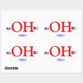 Ohio* Oval-Aufkleber im Euro-Stil Ovaler Aufkleber (Blatt)