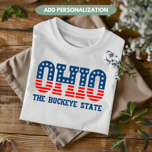 Ohio Patriotic Der Buckeye Staat Custom T - Shirt