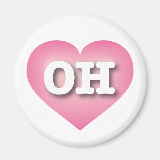 Ohio Pink Fade Heart - I Liebe OH Magnet (Vorne)