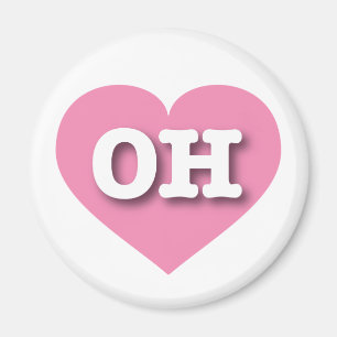 Ohio Pink Heart - I Liebe OH Magnet