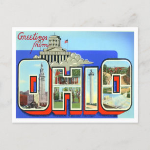 Ohio Postkarte mit großen Buchstaben